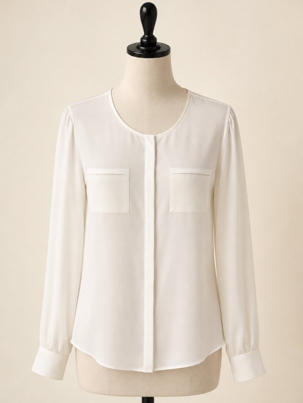 Joie Cream Silk Blouse, Size L